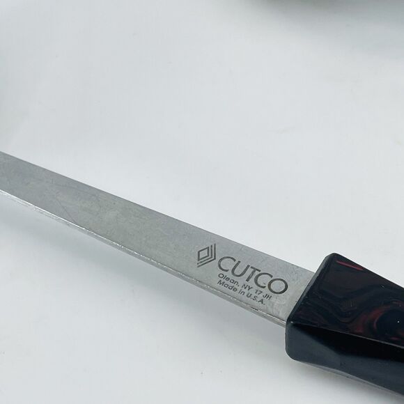 CUTCO Spoon And Ladle Stainless Steel Brown Swirl Handle Serving Utensil Set - Picture 6 of 14